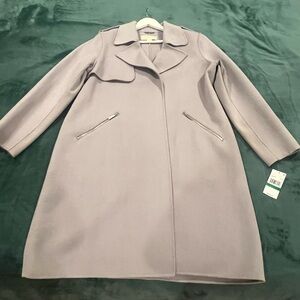 Michael Kors Wool Blend Coat NWT L Lavender Gray Long Coat No Belt